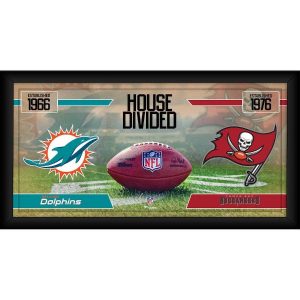 Miami Dolphins vs. Tampa Bay Buccaneers House Divided Football Collage