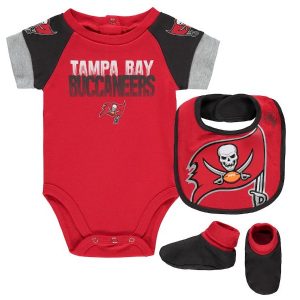 Tampa Bay Buccaneers Newborn & Infant Bodysuit, Bib & Bootie Set
